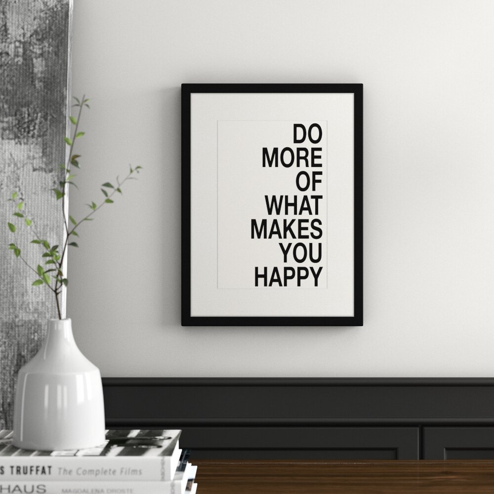 Gerahmtes Poster Happy Ever..., Typografische Kunst