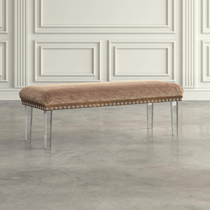 Koree Polyester Upholstered Bench, Mink