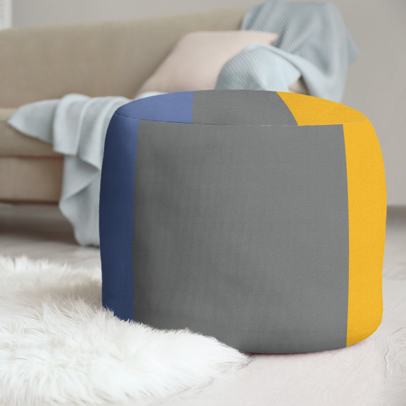 repose-pieds rond 20,5", Bleu / Gris / Jaune