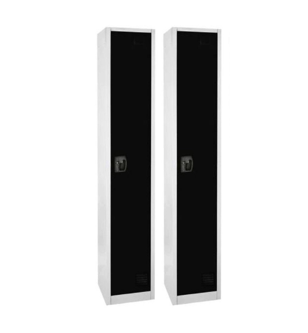 12'' Wide Steel 1-Tier School and Gym Locker (Set of 2) AdirOffice Color: Black