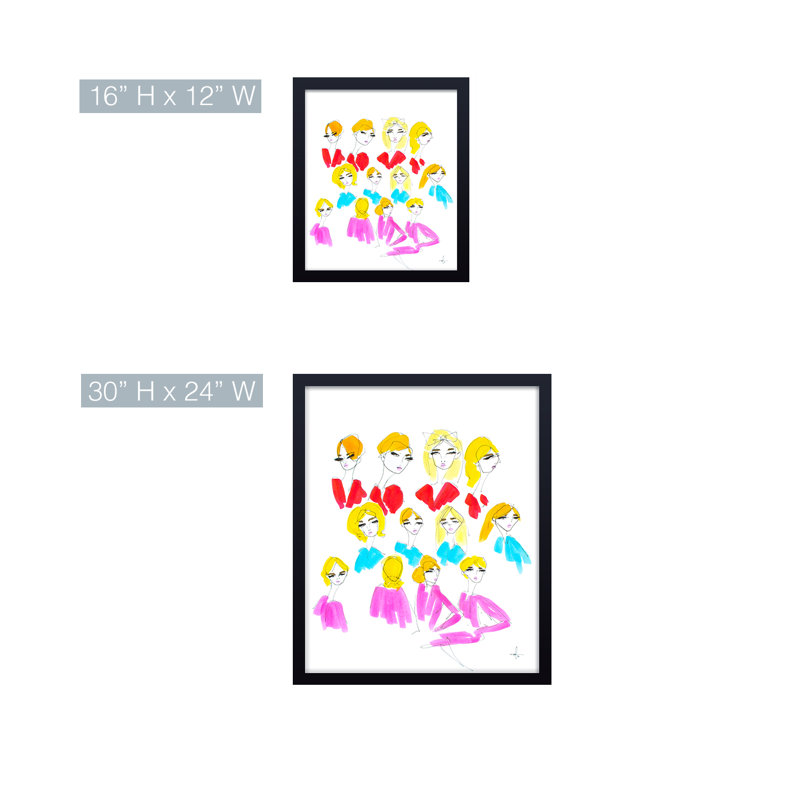 'Blondes' Framed Print Wall Art, 30" H x 24" W x 1.125" D, Framed Print, Black