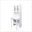 Fold-Out Convertible Writing Table with Shelf and Drawer, Multi-Function Home Office Workstation for Space Efficiency