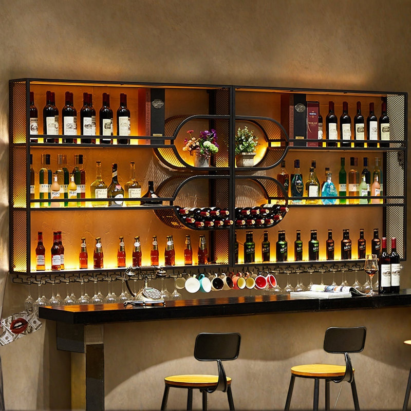 Modern Simple Wall-Mounted Iron Wine Rack