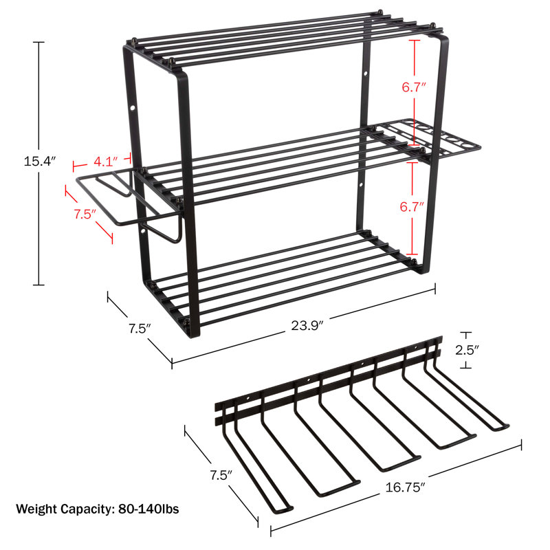 Stalwart Black Steel 3-Tier Power Tool Organizer Shelving