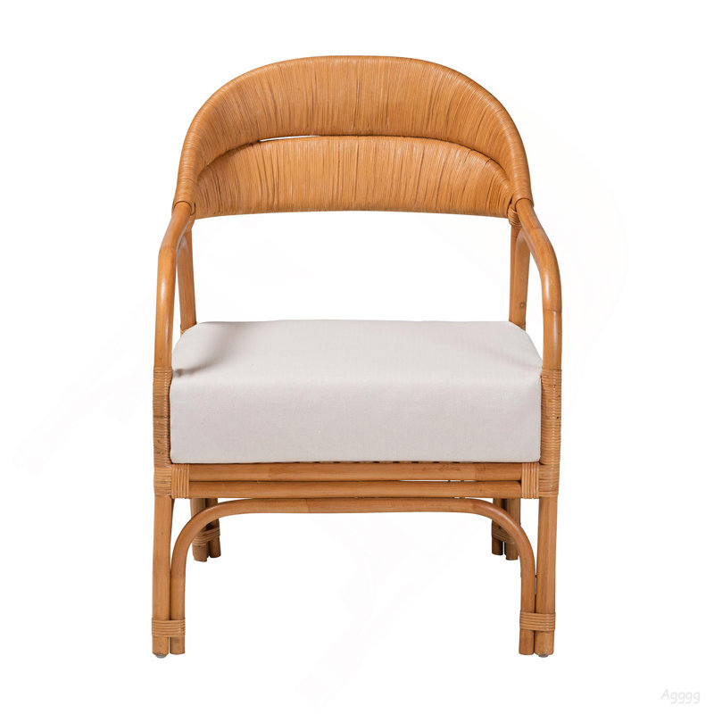 Fauteuil bohémien en rotin miel clair