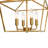 4 - Light Square Lantern Geometric Semi Flush Mount