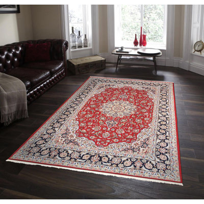Hand Woven Cotton and Wool Oriental Area Rug