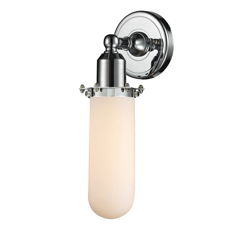 Eleanor Armed Sconce, Matte White, Polished Chrome