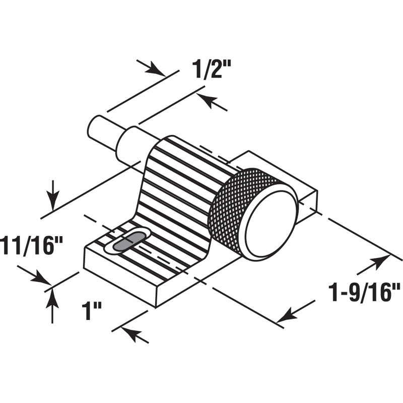Verrou Prime-Line, boîtier en fonte Zamak de 1 po avec boulon en aluminium, action de torsion (paquet unique)