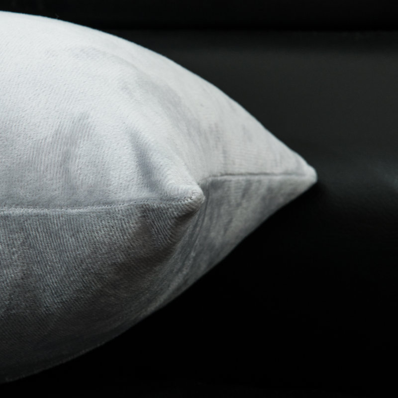  Housse de coussin carré en velours, 24 po x 24 po, Gris clair