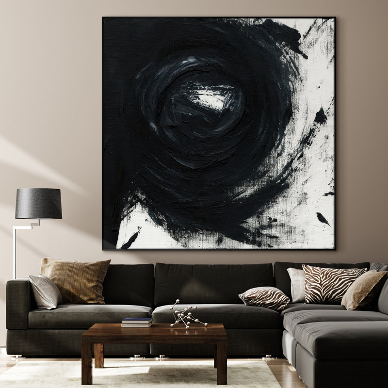 Très grand art mural imprimé sur toile - Abstrait moderne pour la décoration d'œuvres d'art contemporain pour le salon ou la chambre à coucher - «Assemblage requis du cadre (cadre non fini)»