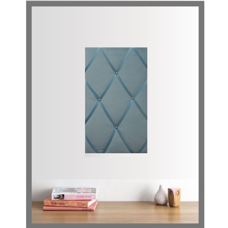 Fabric Corkboard / Bulletin Board, Peacock, 28 x 48 cm