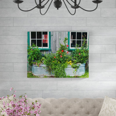 Flower Tub Outdoor Wall Canvas Art