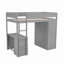 Wood Loft Bed With Wardrobe And 2-Drawer Desk-756250396-756250397