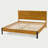 Trapeze King Size Bed Frame with Slat Pattern Headboard & Iron Legs – Teak Brown-1552977220