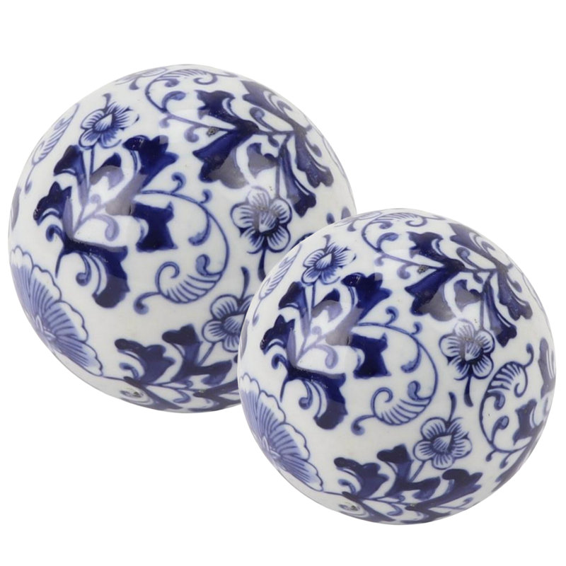 Vine Porcelain Ball, 5" H x 5" W x 5" D
