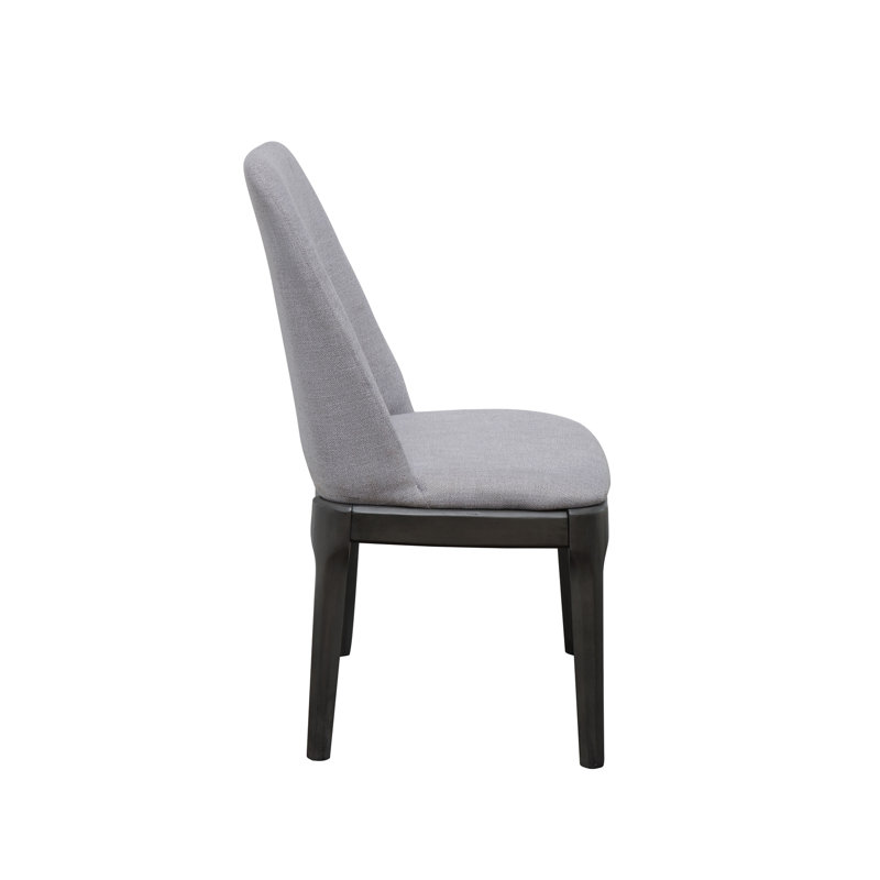 Ensemble de 2 chaises d'appoint en lin gris clair et chêne gris