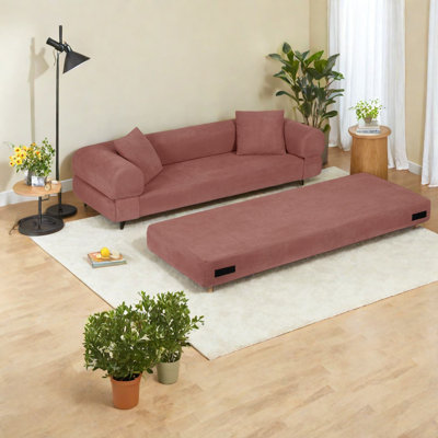 Compression Convertible Sofas, 80 Inch Corduroy Modern Home Sleeper