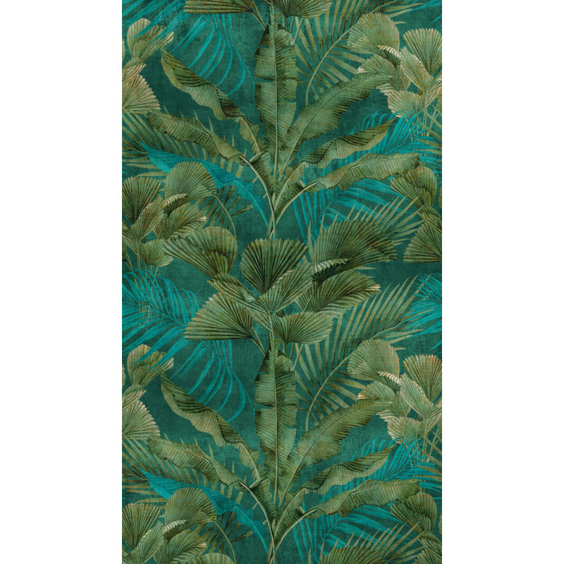 Papier peint Marchita, Turquoise / Vert