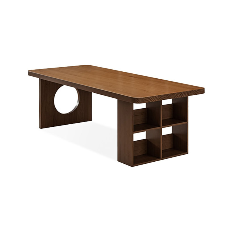 Bureau rectangulaire en bois massif brun clair, H 29,53 po x l 62,99 po x P 31,5 po