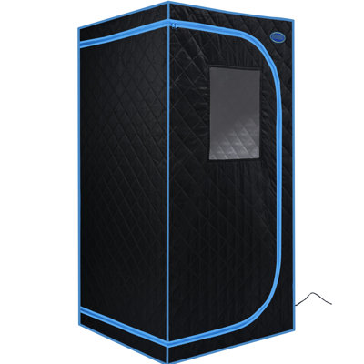 Tente portative noire à vapeur - Confort complet pour le spa personnel. Comprend un générateur, une télécommande et un fauteuil pliable. Installation simple, chauffage rapide. & Ul. Matériau hautement isolant et imperméable.