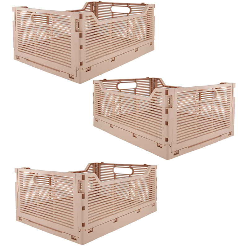 Rebrilliant Plastic Storage Tub & Tote, Blush Pink, 5.9" H x 15.75" W x 11.8" D, 3
