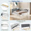 Lit de jour avec 2 tiroirs, tablettes de rangement, tête de lit tapissier et plateau de rangement rotatif-1395607923-1395607924