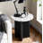 Anisur Wood Round End Table with Terrazzo Top