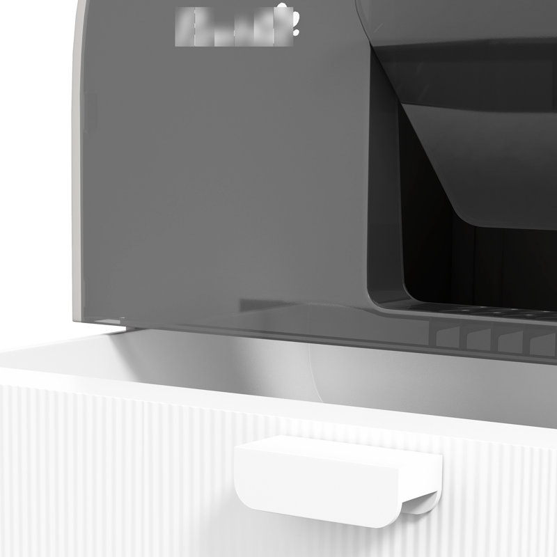Bac à litière pour chat avec couvercle, 17 po x 17 po x 18,5 po, gris, désodorisant et pratique pour nettoyer les chats