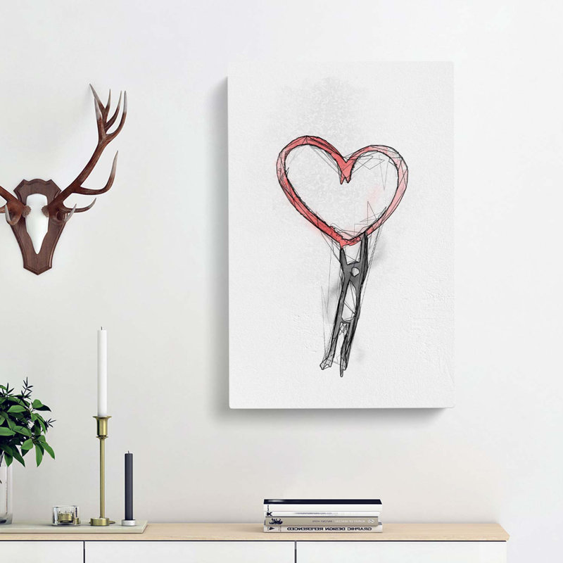Holding On To Love In Abstract - Wrapped Canvas, 91cm H x 60cm W x 3cm D