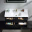 Meuble-lavabo flottant cannelé 48 po Blak, coins arrondis, lavabo intégré en acrylique