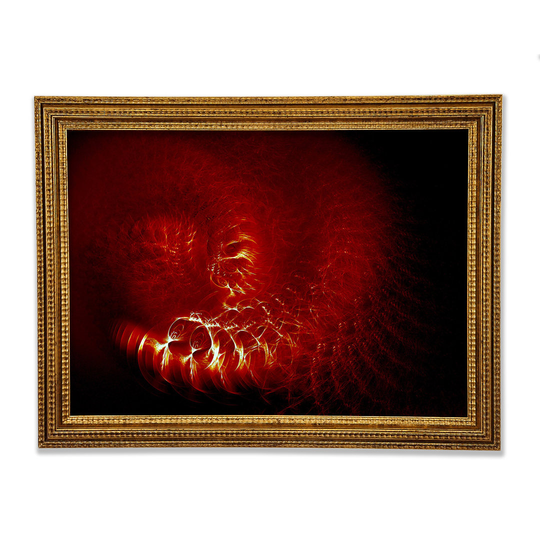 Time Tunnel Vibrant Red Gerahmter Druck