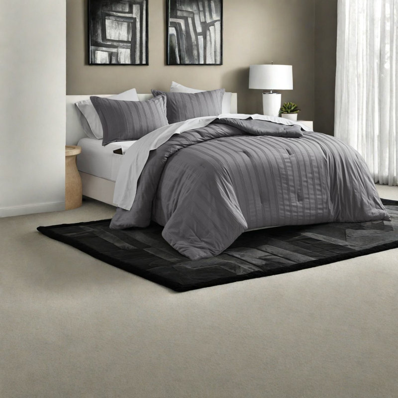 Space-saving Modern Bedding Sets Charcoal Polyester Comfort