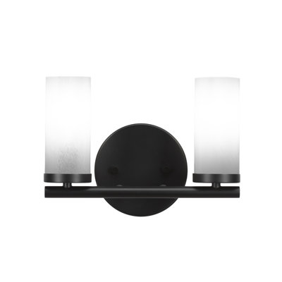 Trinity 2 Light Bath Bar Shown With 2.5" White Muslin Glass