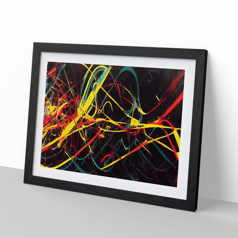 XH1022-6100X Modern Graffiti Art Abstract - Single Picture Frame Print, Black, 25cm H x 34cm W