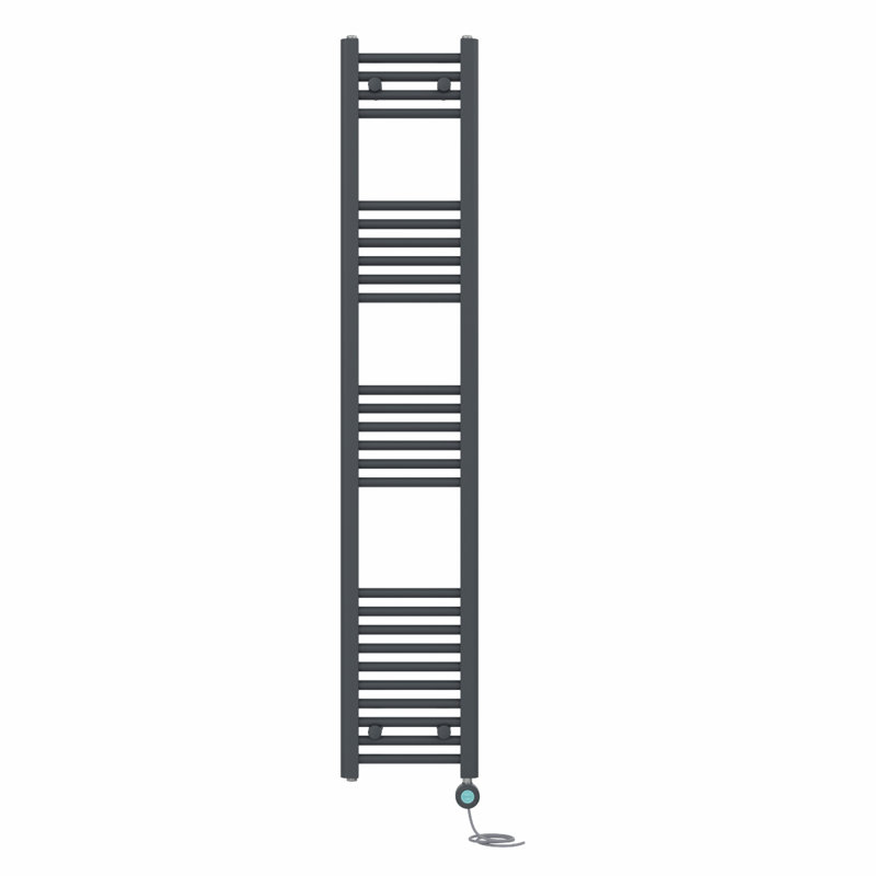 Ariany Straight Towel Rail Heated Towel Rails, 160cm H x 30cm W x 3cm D, Anthracite