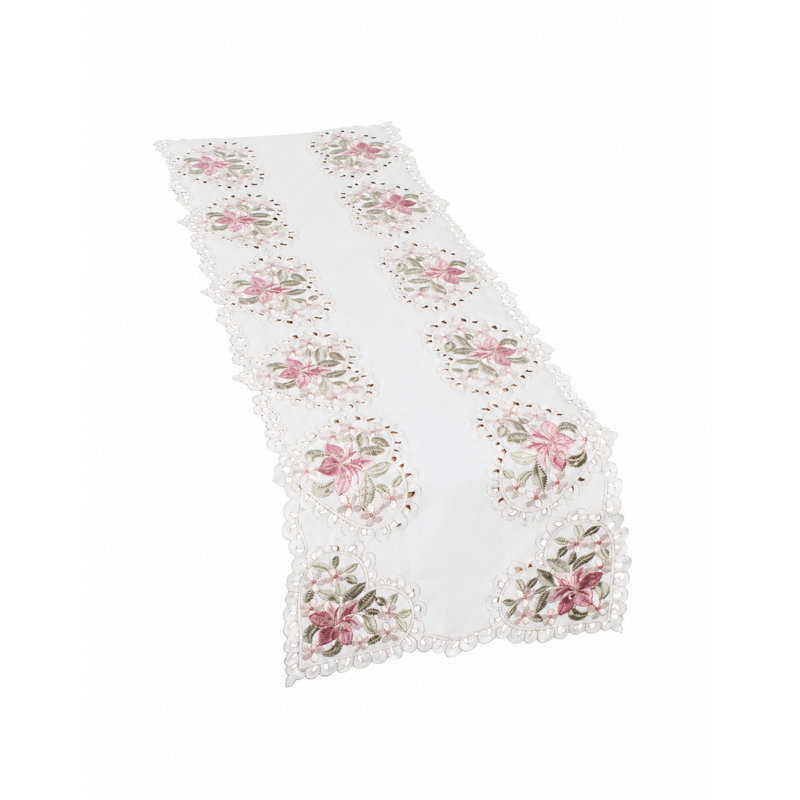 Albaugh Embroidered Cutwork Table Runner, 70" L x 15" W