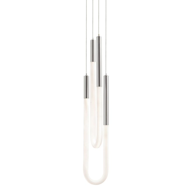 Adel Double LED Pendant, Satin Nickel