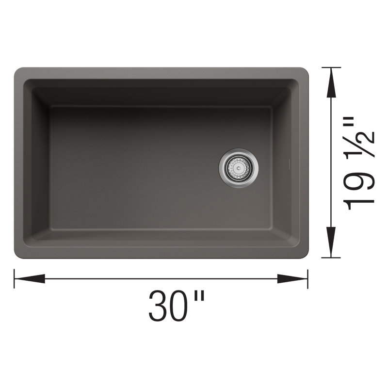 Inteos SILGRANIT 30" Single Bowl Reversible Undermount Workstation Kitchen Sink - White, Volcano Gray