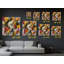 Reproduction d'art moderne moderne sur toile, peinture expressionniste jaune et noire, grande impression sur toile-1452117657