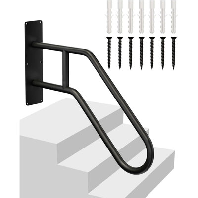 Outdoor Indoor Metal Handrails for 1 to 3 Steps Wall Mounted Stair Railing Stainless Steel for Elderly Kids