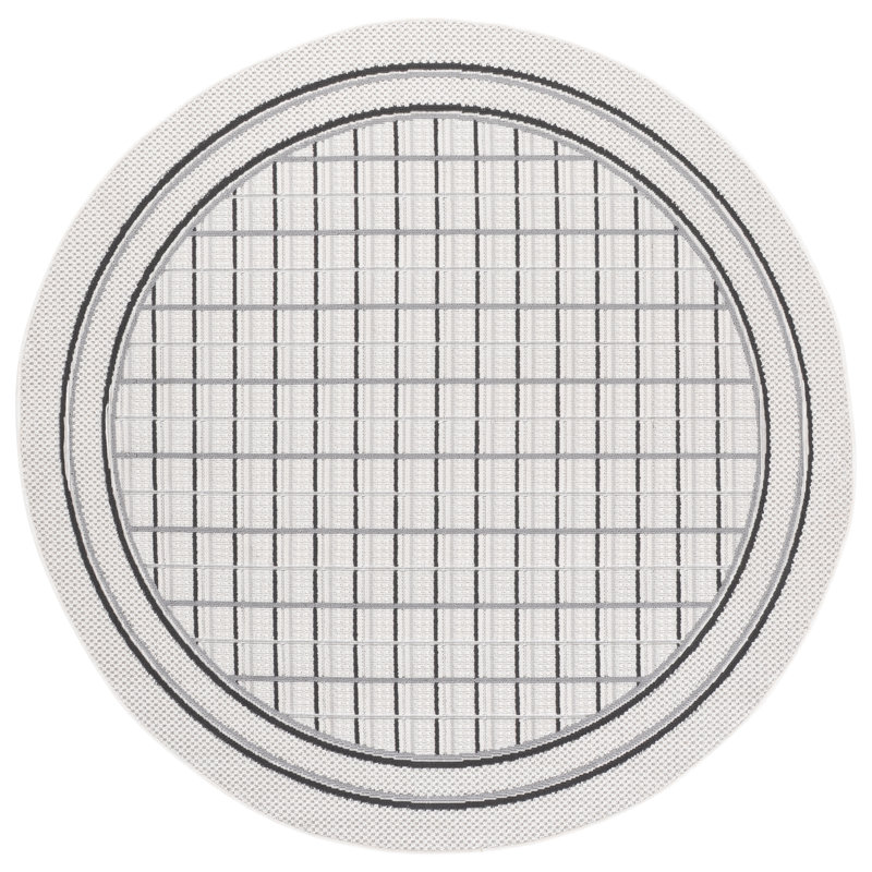 Veranda Performance Plaid Indoor Rug, Round 6'7"