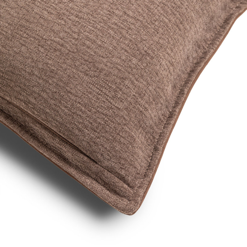 Trenton Pillow Cover, Nubuck Tobacco, Square 22"