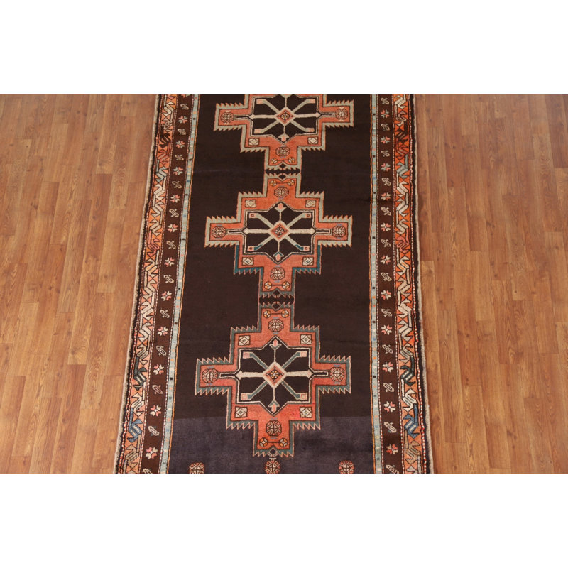 Tapis de couloir géométrique traditionnel 4x9