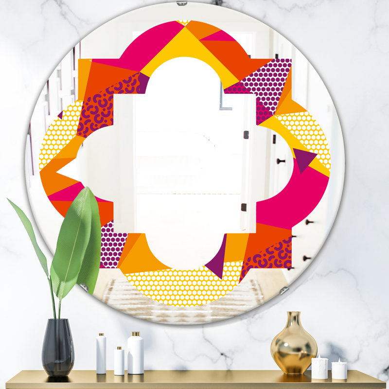 Miroir mural sans cadre abstrait géométrique III, 23,6 po x 23,6 po
