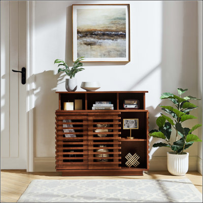 Buffet avec portes coulissantes et tablette réglable