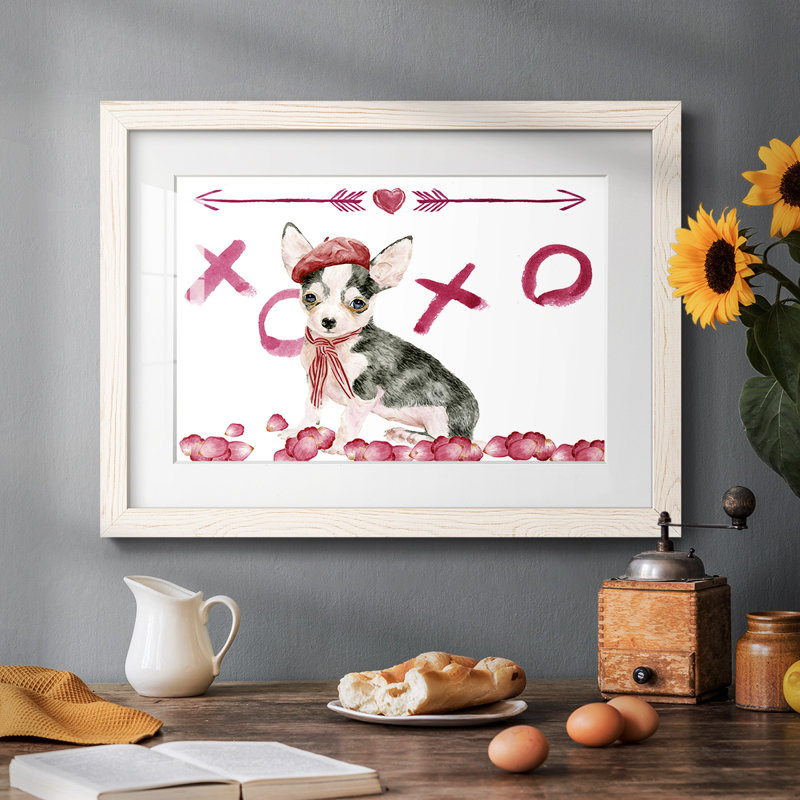 Chiot Valentine Collection A, H 18 po x l 26 po x P 1,5 po, Blanc
