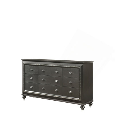 Commode à finition gris métallique
