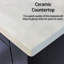 Montagu bleu marine de 72 po Montagu Meuble-lavabo double pour salle de bain, armoires latérales, comptoir en céramique, 28 miroirs, mécanisme de fermeture en douceur, salle de bain avec fermeture en bleu, deux armoires et sept tiroirs de rangement