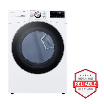 7.4 cu. ft. Ultra Large Capacity Smart wi-fi Enabled Front Load Gas Dryer with TurboSteam and Built-In Intelligence -  LG, DLGX4201W